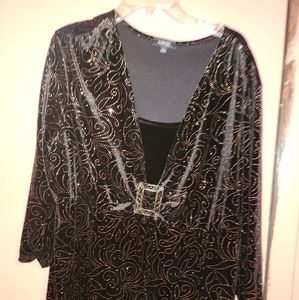 Elementz black bling top size 1x